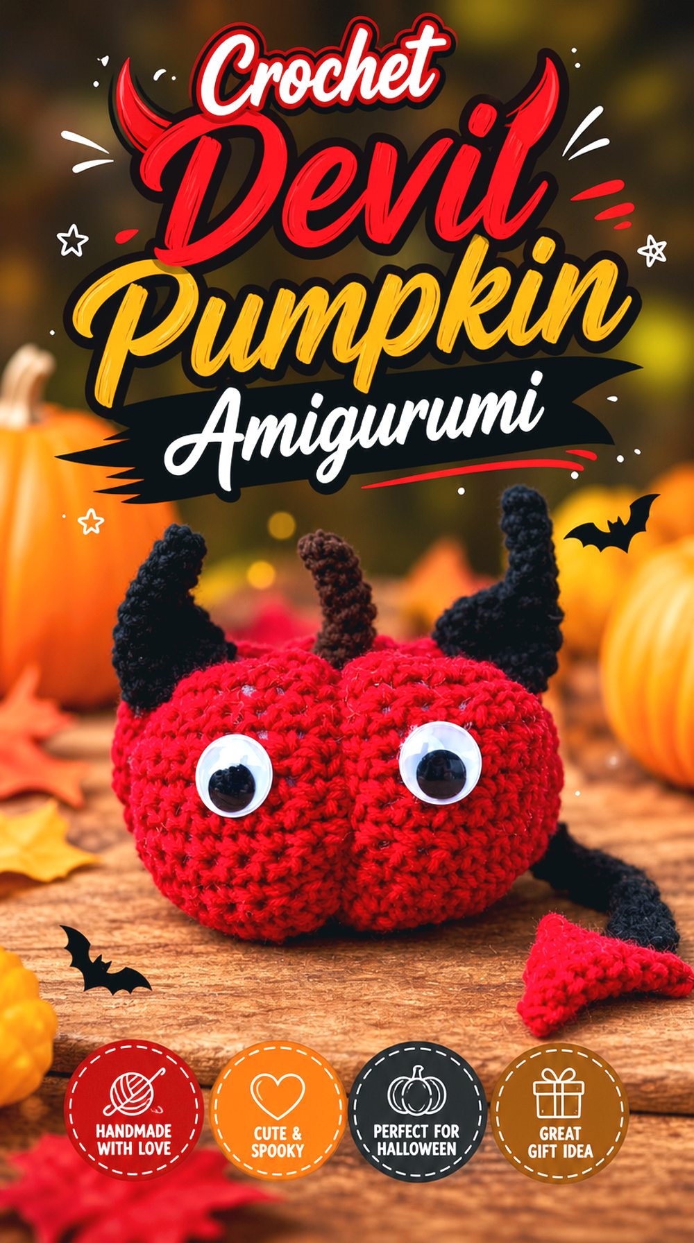 Crochet Devil Pumpkin Amigurumi