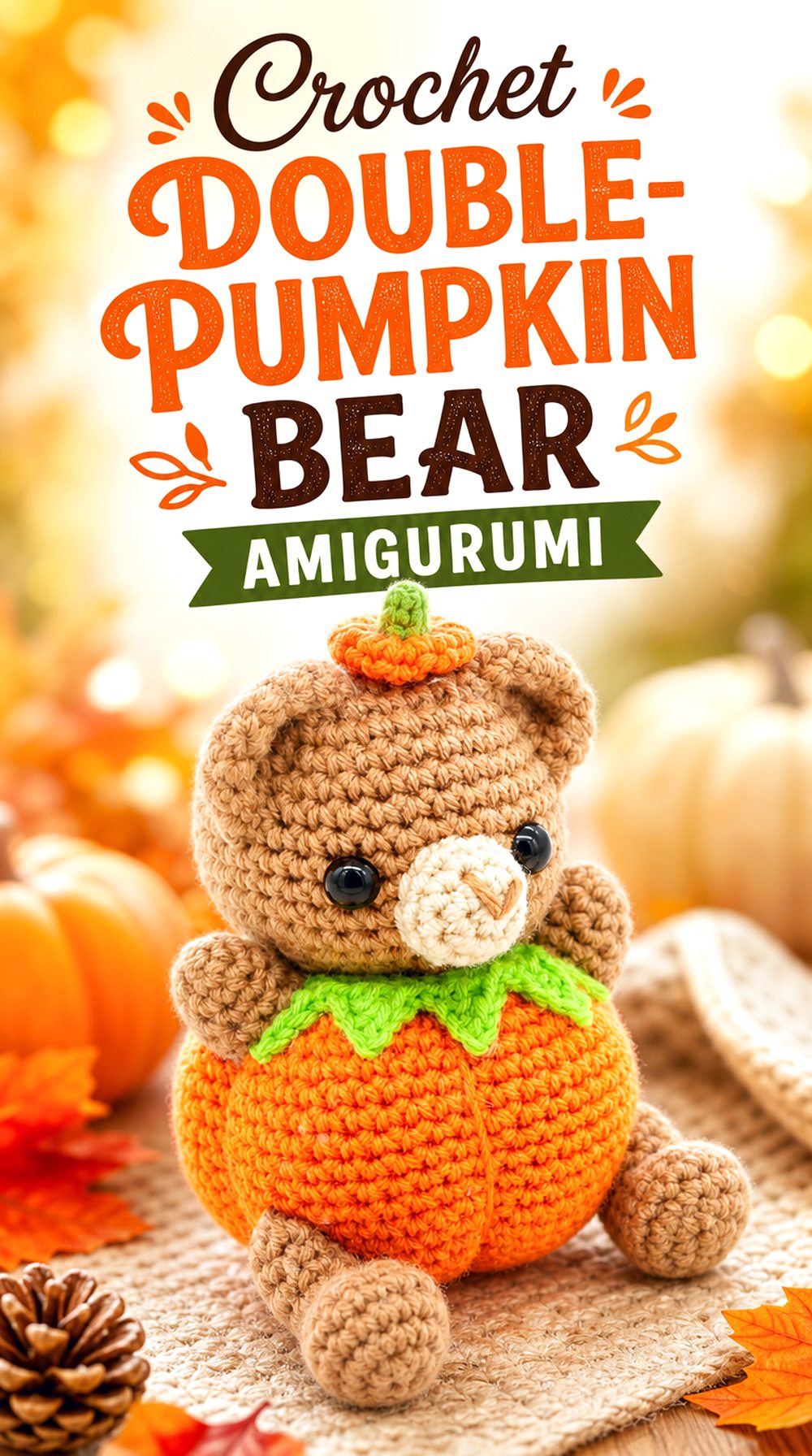 Crochet Double Pumpkin Bear Amigurumi