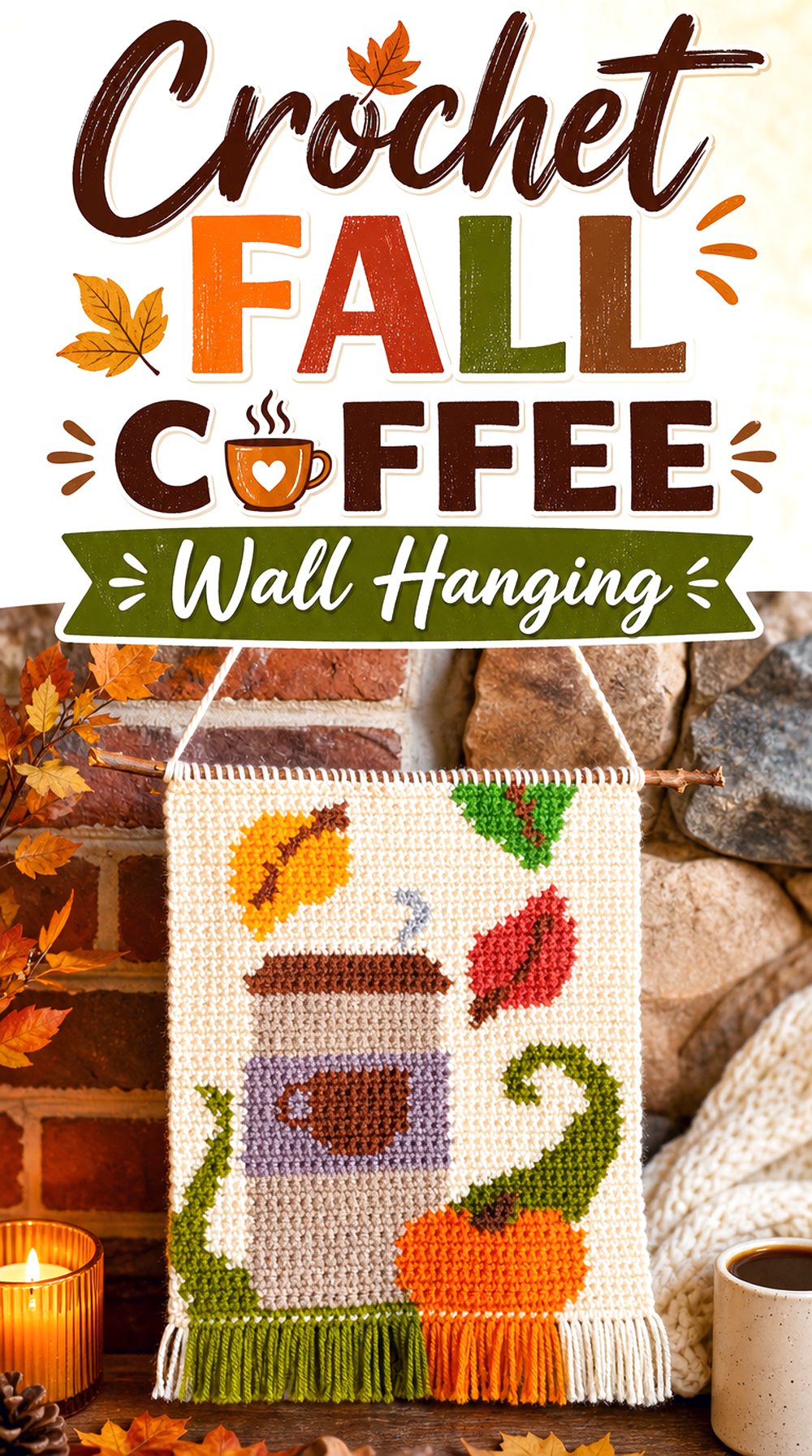 Crochet Fall Coffee Wall Hanging
