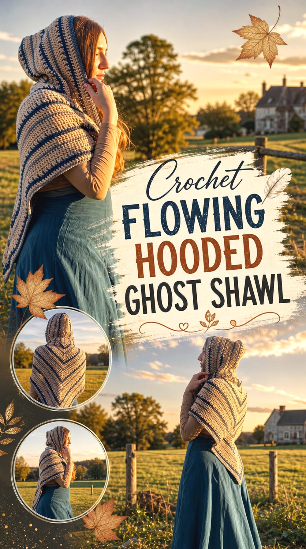 Crochet Flowing Hooded Ghost Shawl