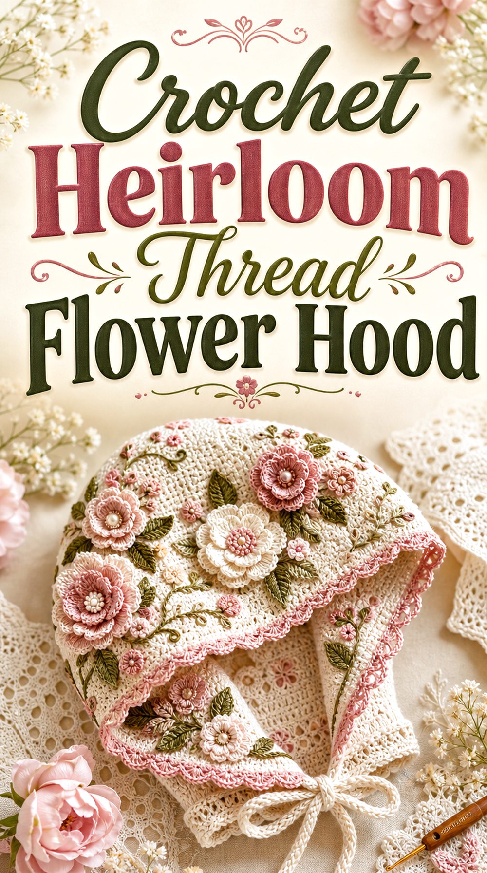 Crochet Heirloom Thread Flower Hood