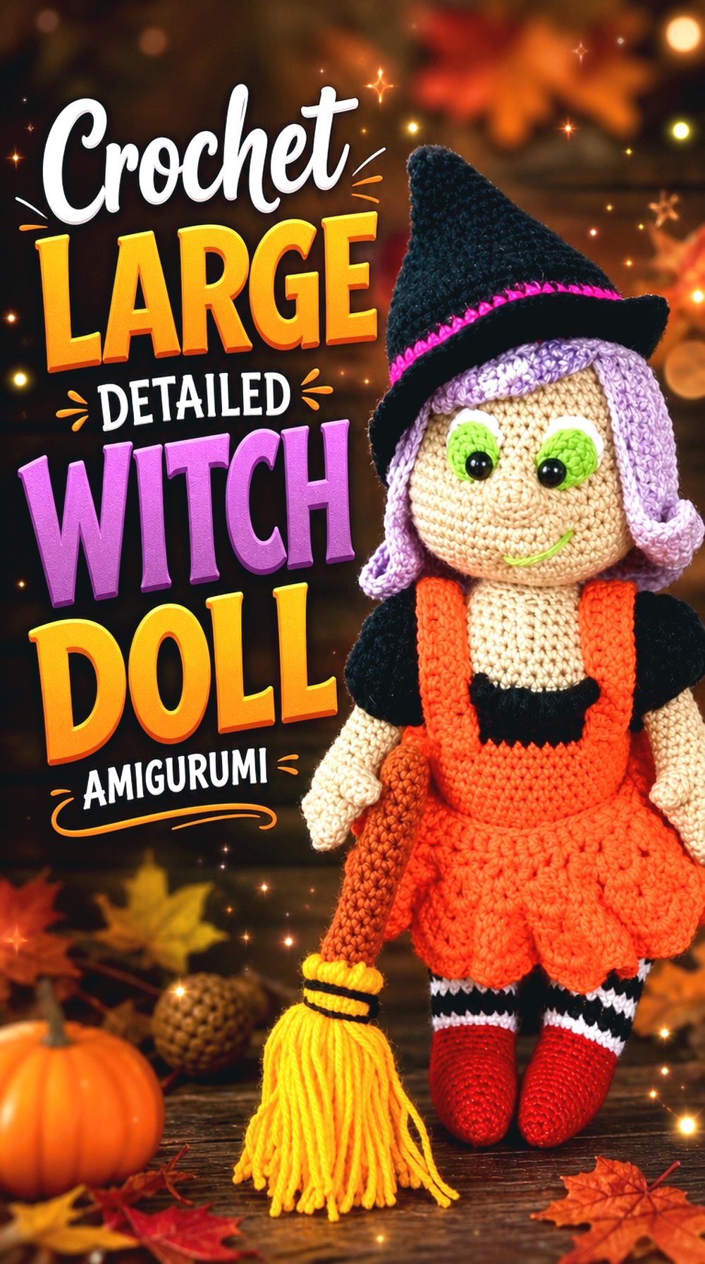 Crochet Large Detailed Witch Doll Amigurumi