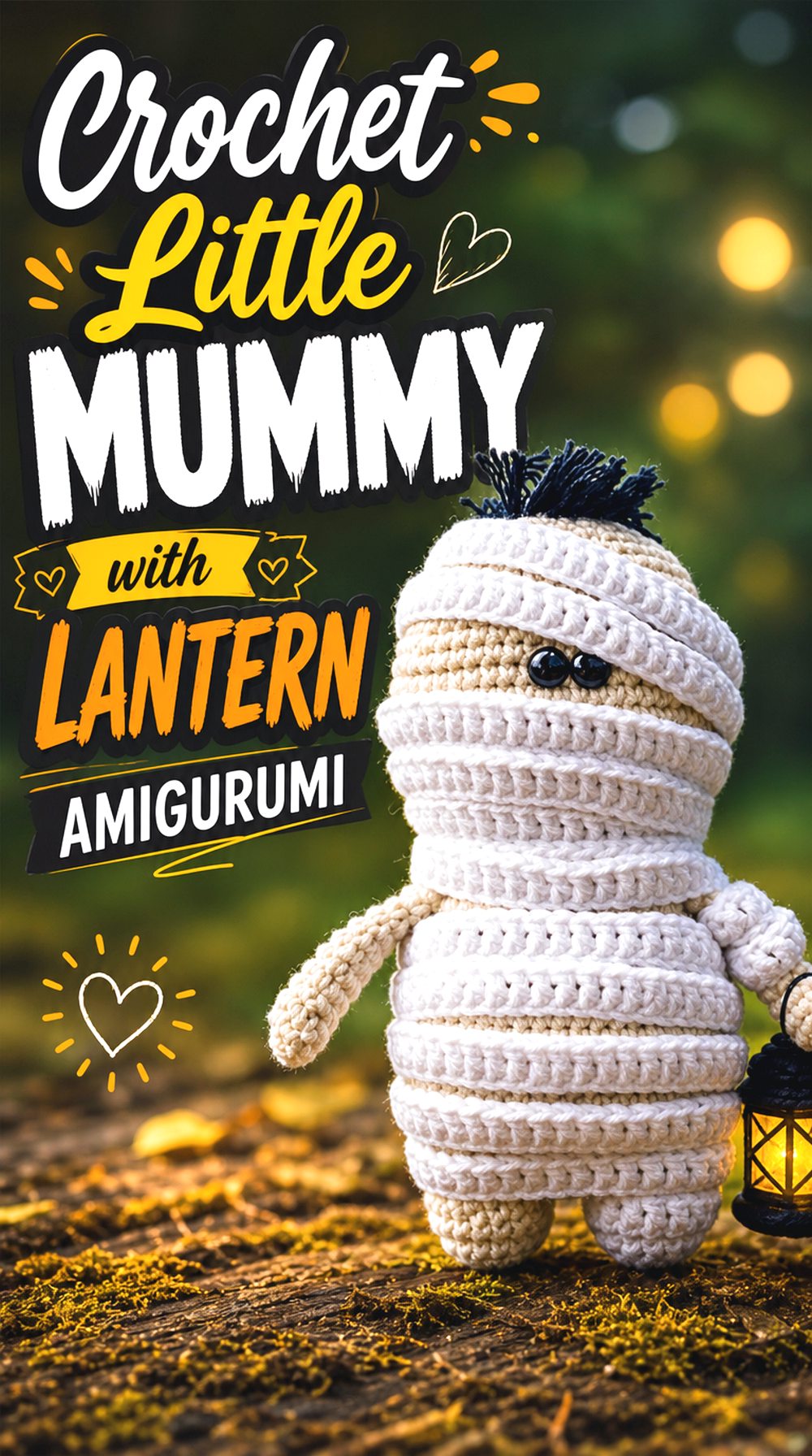 Crochet Little Mummy with Lantern Amigurumi