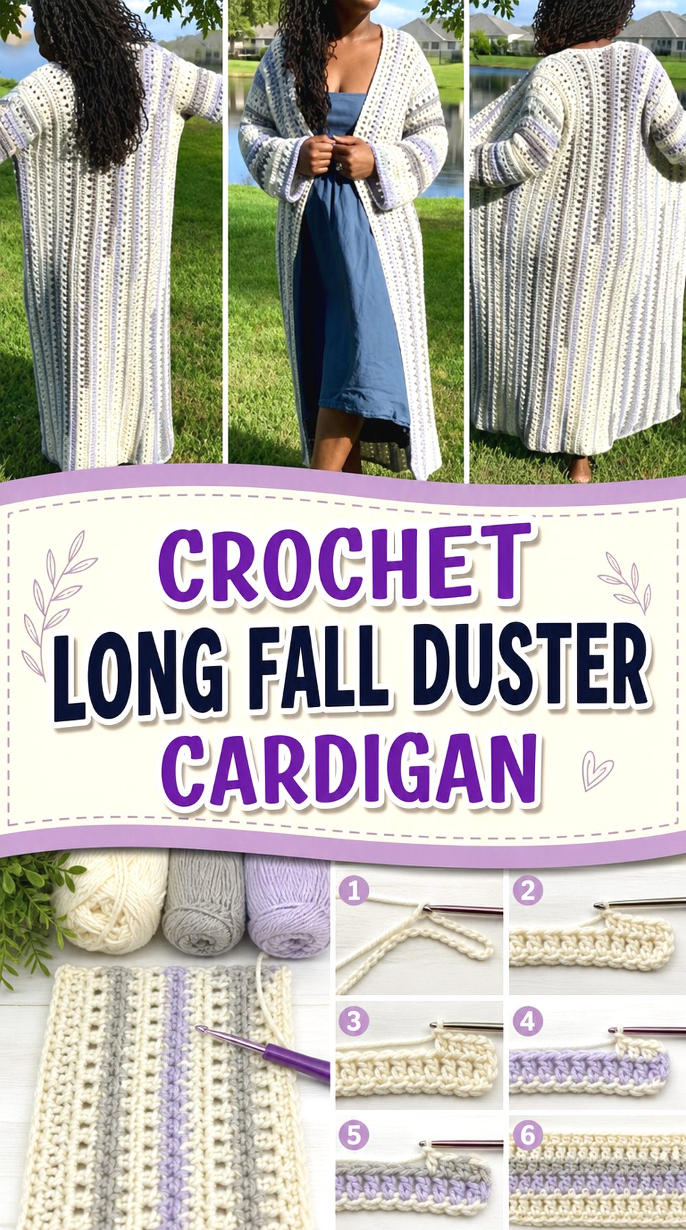 Crochet Long Fall Duster Cardigan
