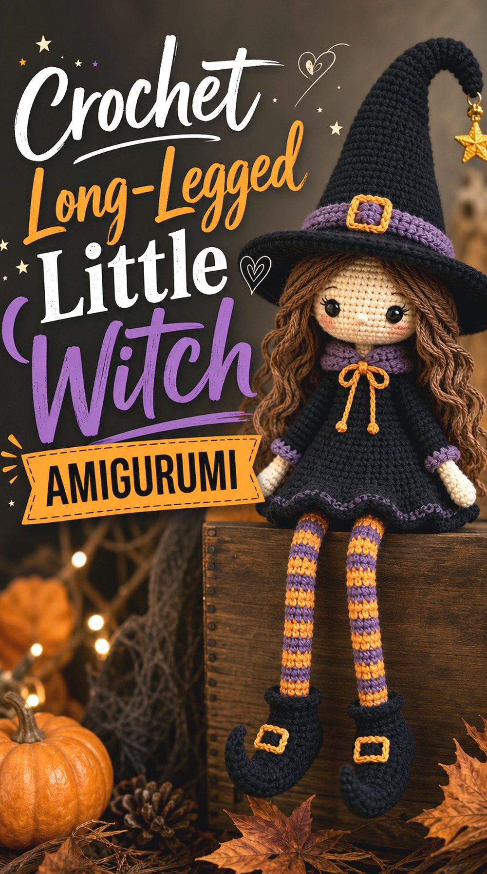 Crochet Long Legged Little Witch Amigurumi