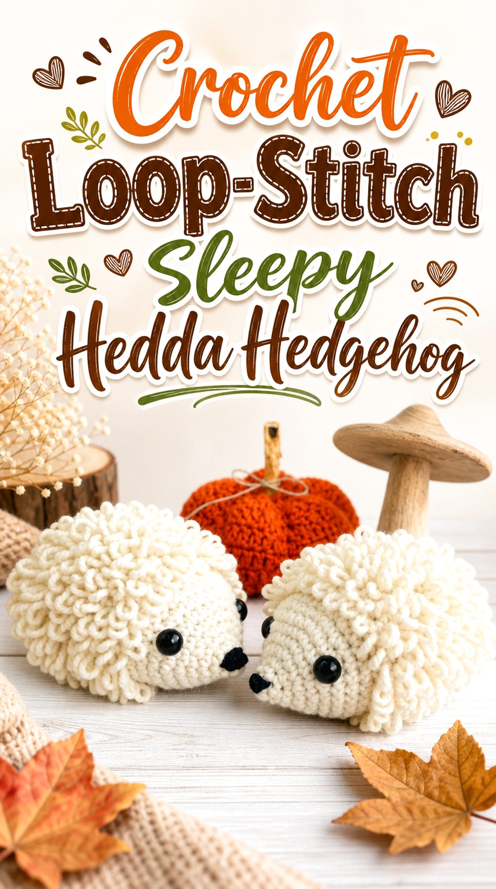 Crochet Loop Stitch Sleepy Hedda Hedgehog