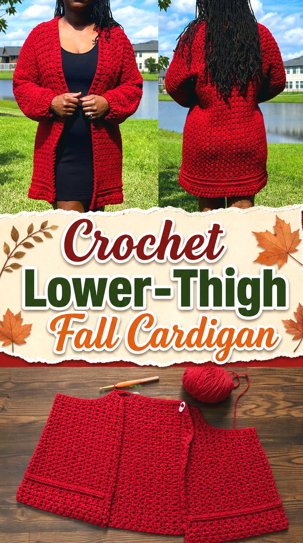 Crochet Lower Thigh Fall Cardigan