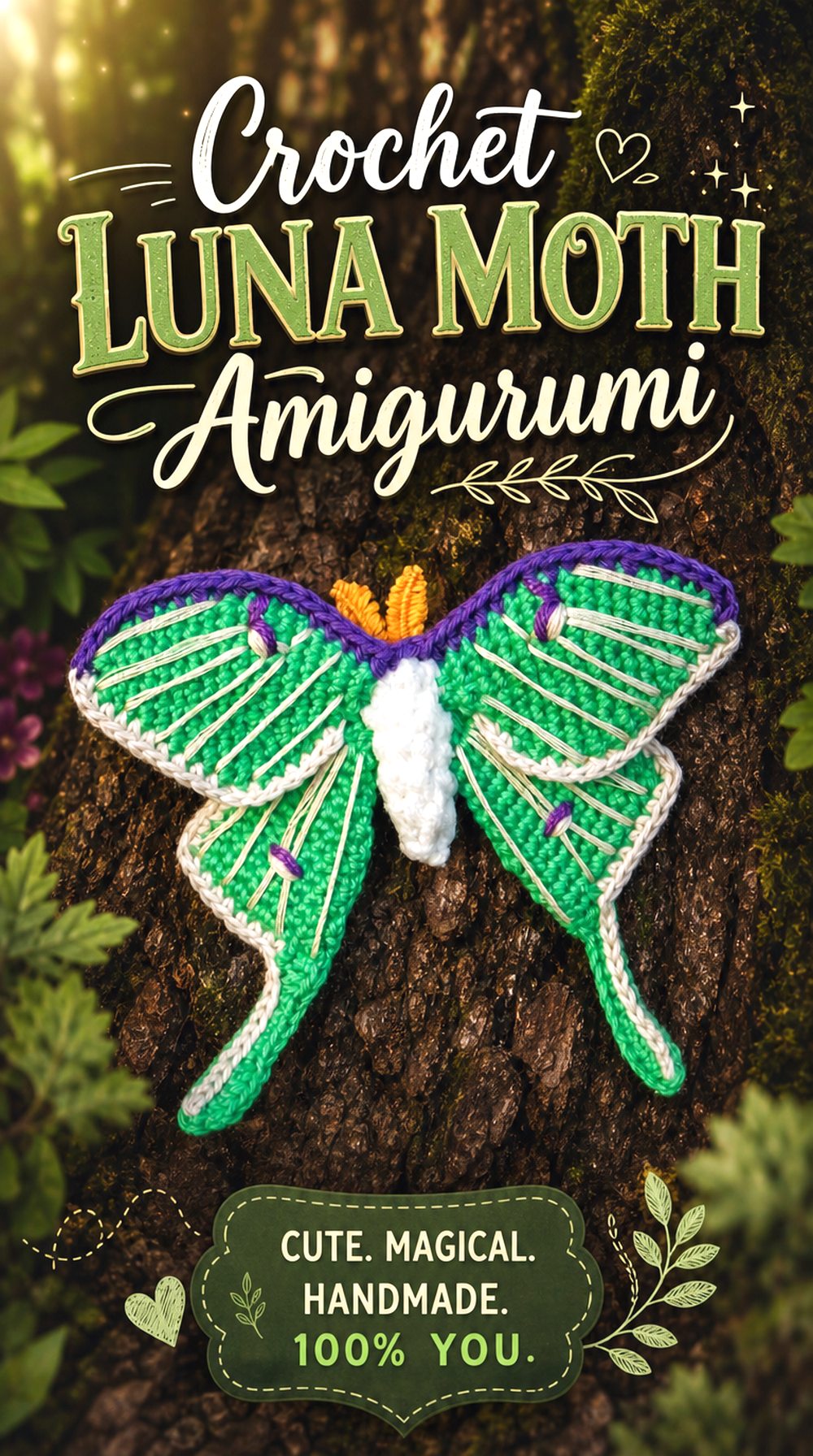 Crochet Luna Moth Amigurumi