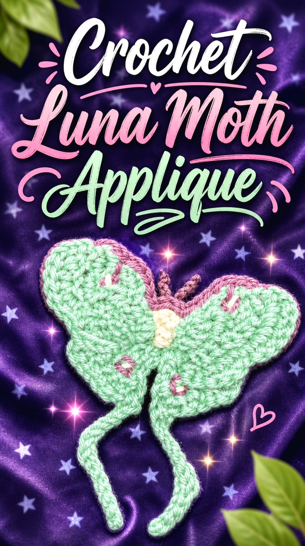 Crochet Luna Moth Applique