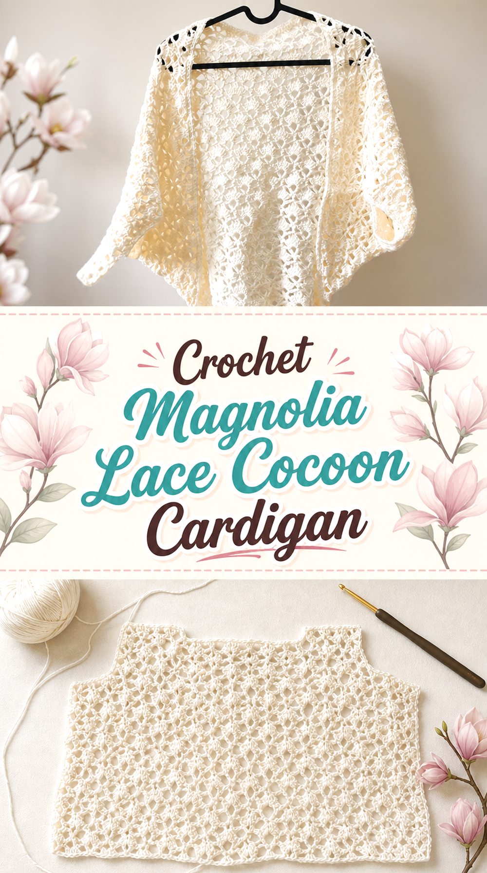 Crochet Magnolia Lace Cocoon Cardigan