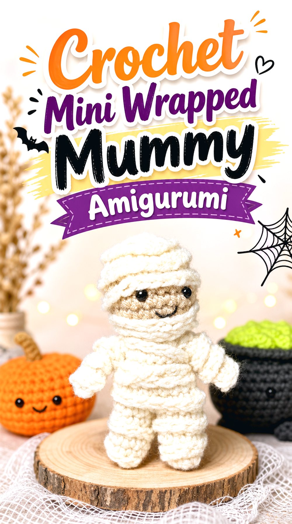 Crochet Mini Wrapped Mummy Amigurumi
