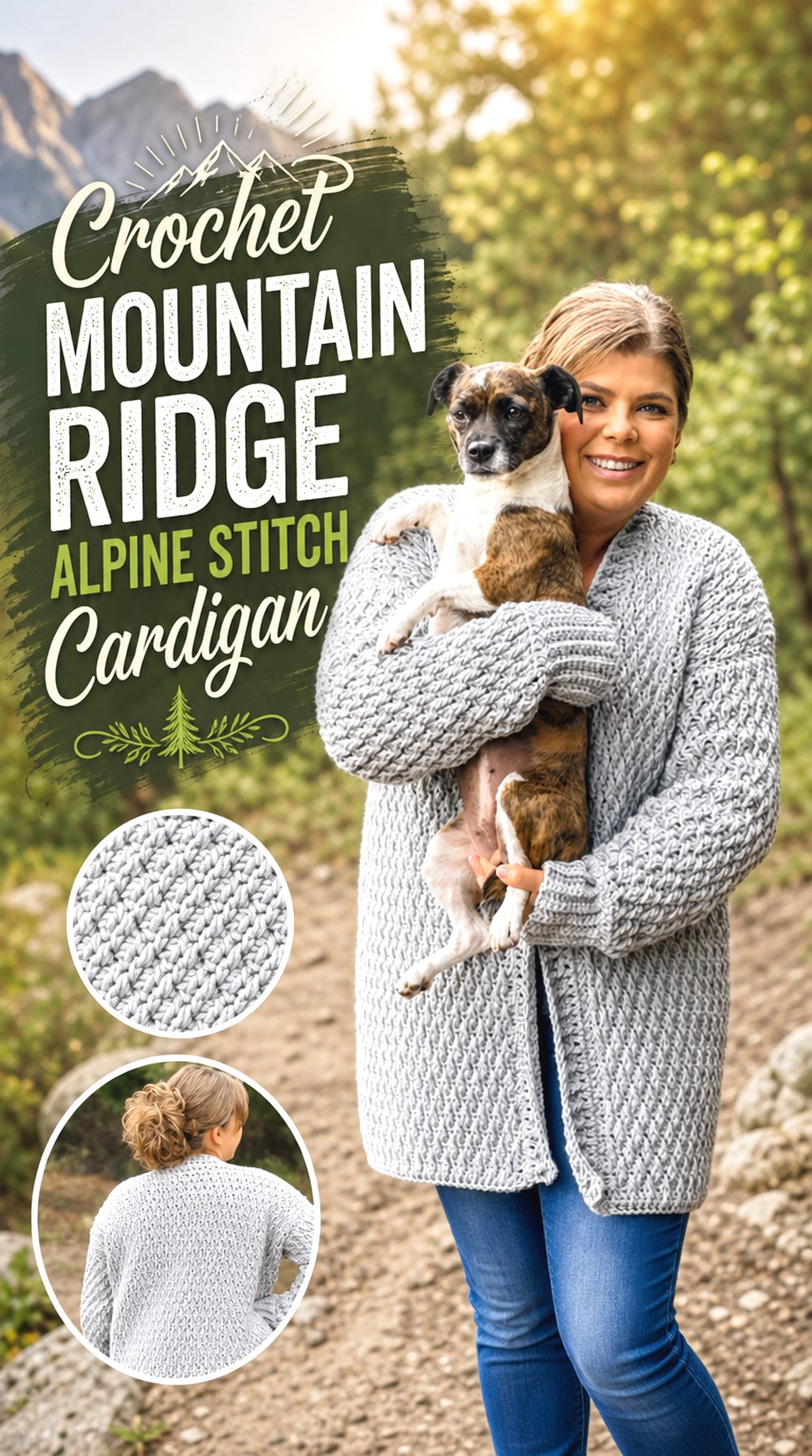 Crochet Mountain Ridge Alpine Stitch Cardigan