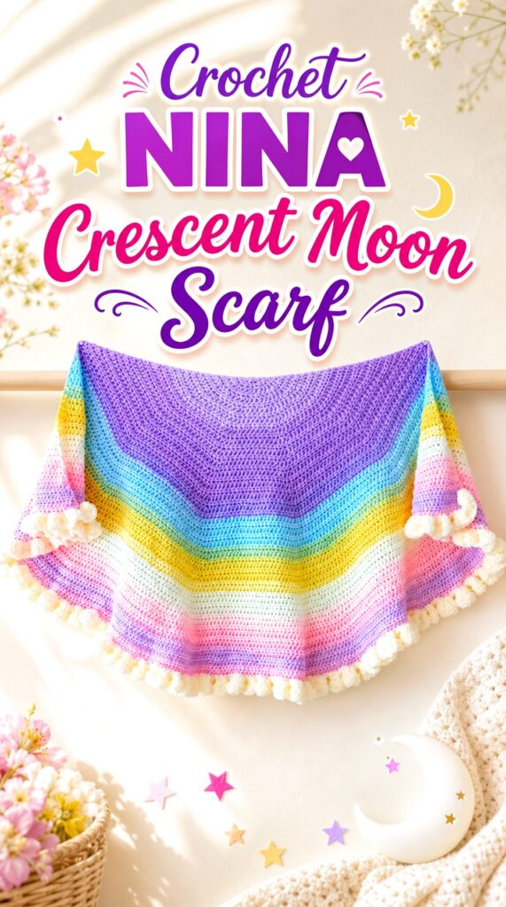 Crochet Nina Crescent Moon Scarf