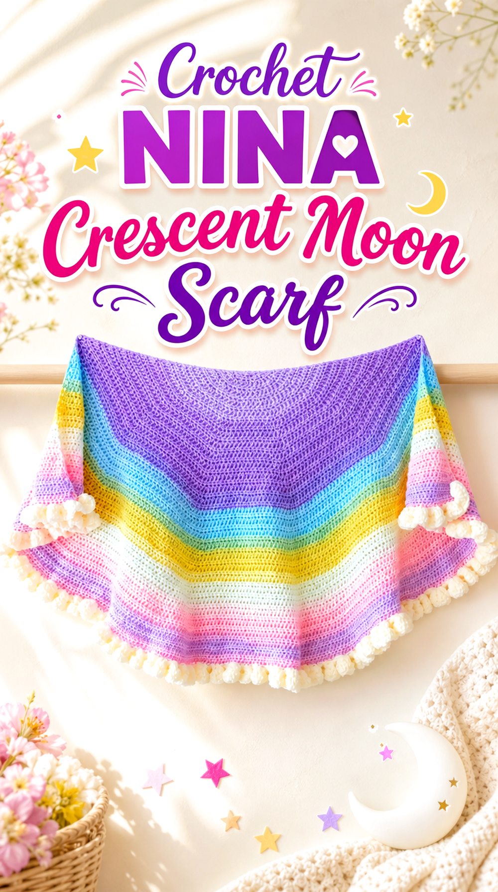 Crochet Nina Crescent Moon Scarf