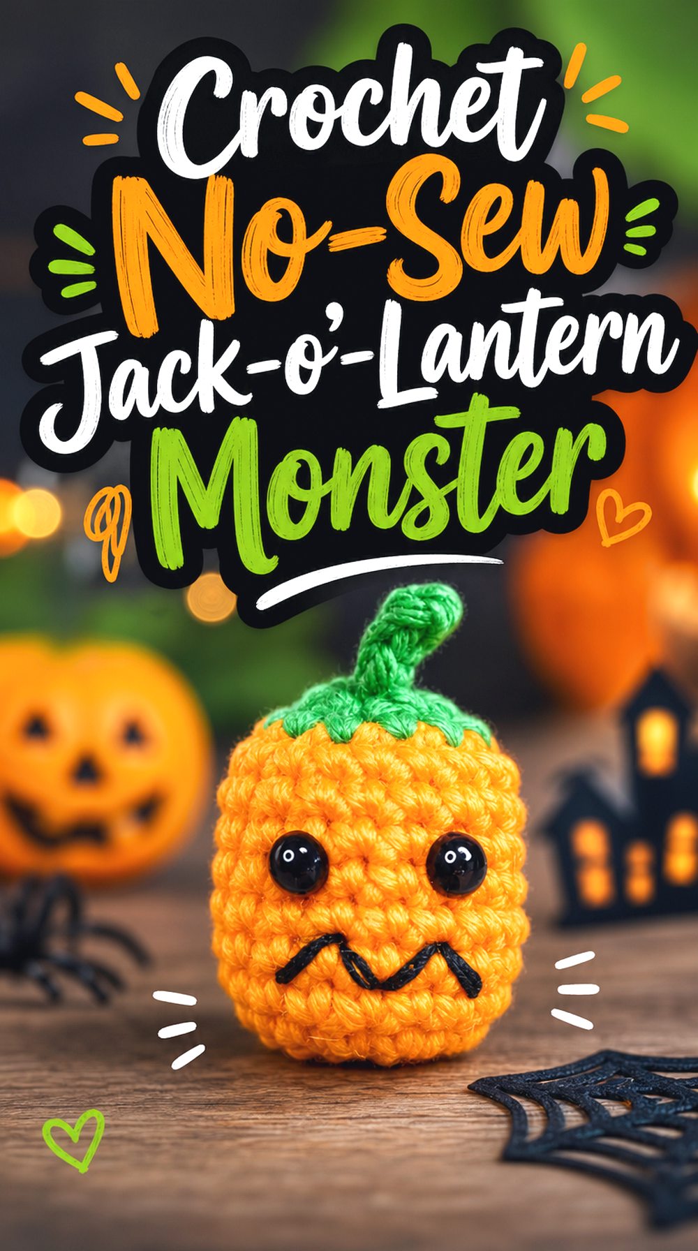 Crochet No Sew Jack o’ Lantern Monster
