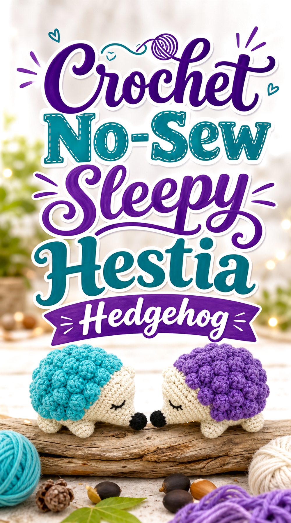 Crochet No Sew Sleepy Hestia Hedgehog