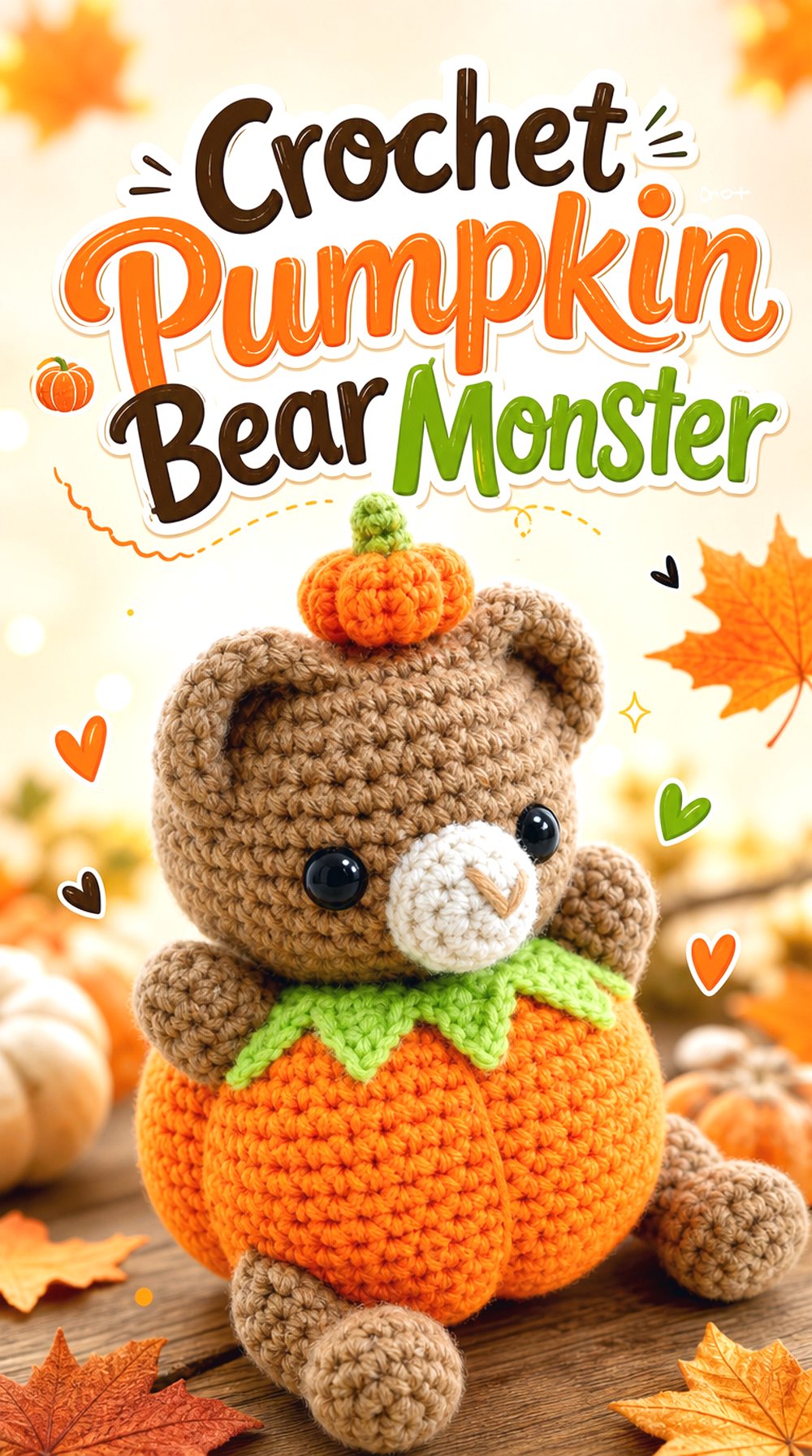 Crochet Pumpkin Bear Monster