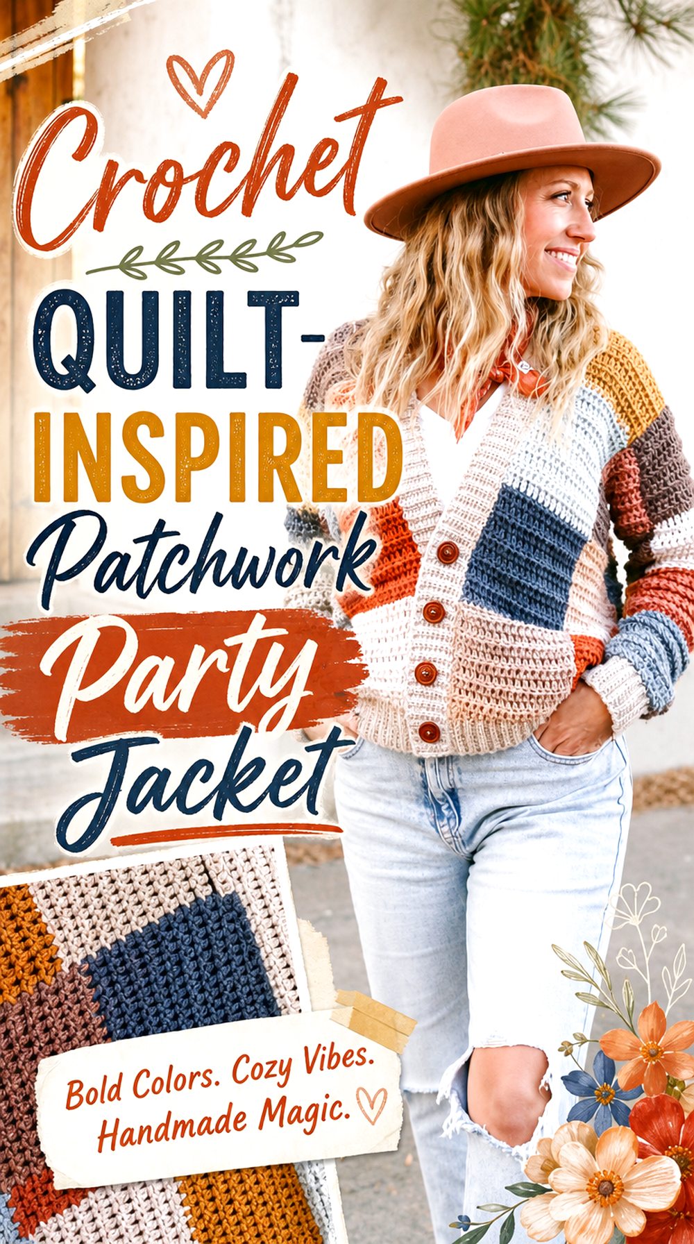 Crochet Quilt Inspired Patchwork Party Jacket
