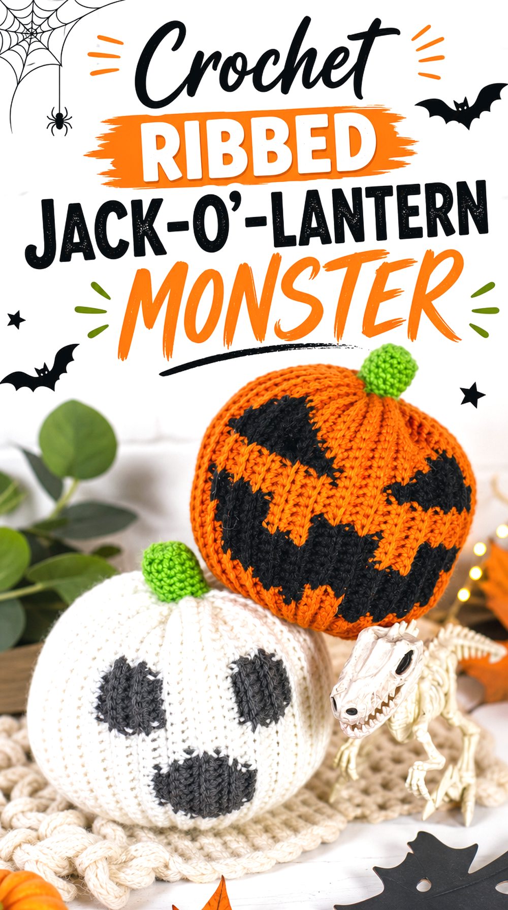 Crochet Ribbed Jack o’ Lantern Monster