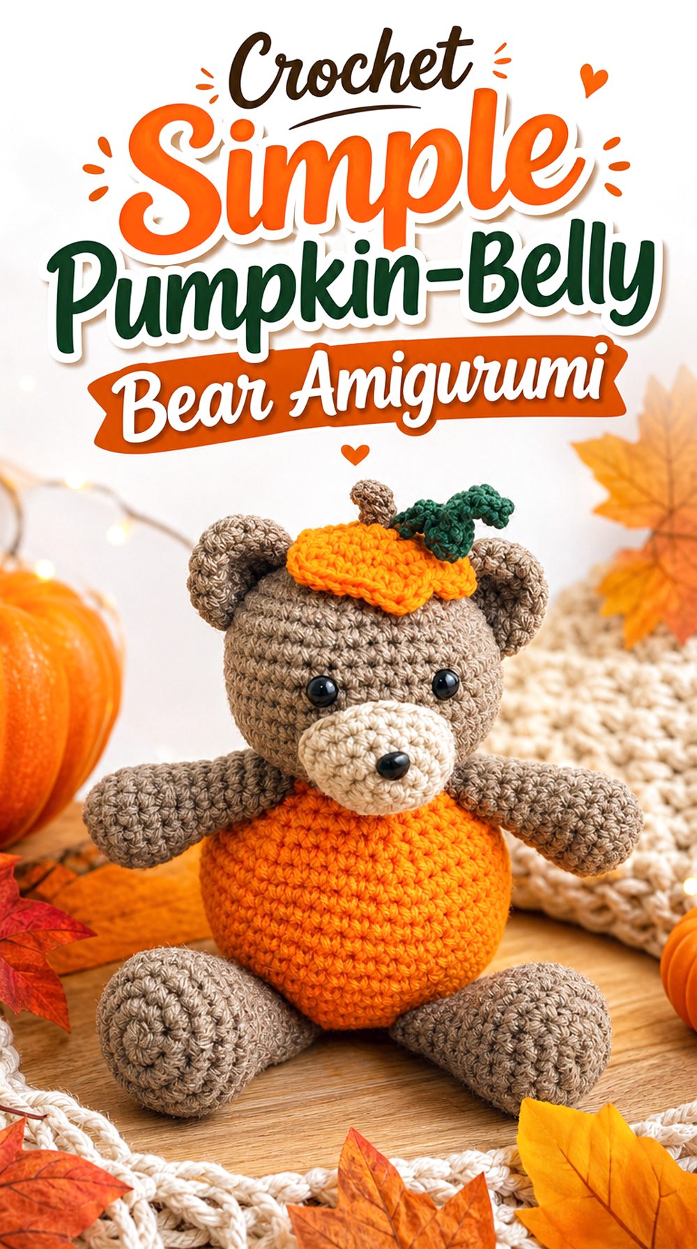 Crochet Simple Pumpkin Belly Bear Amigurumi