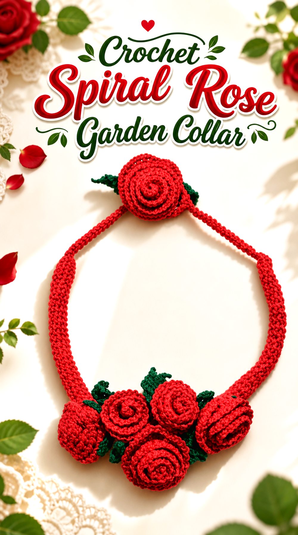 Crochet Spiral Rose Garden Collar