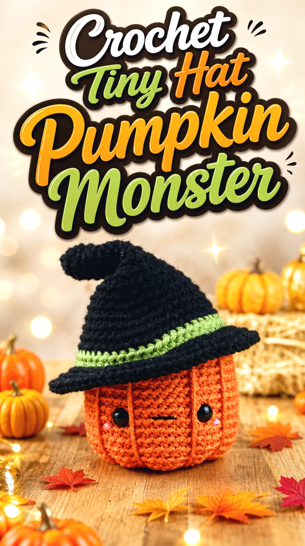 Crochet Tiny Hat Pumpkin Monster