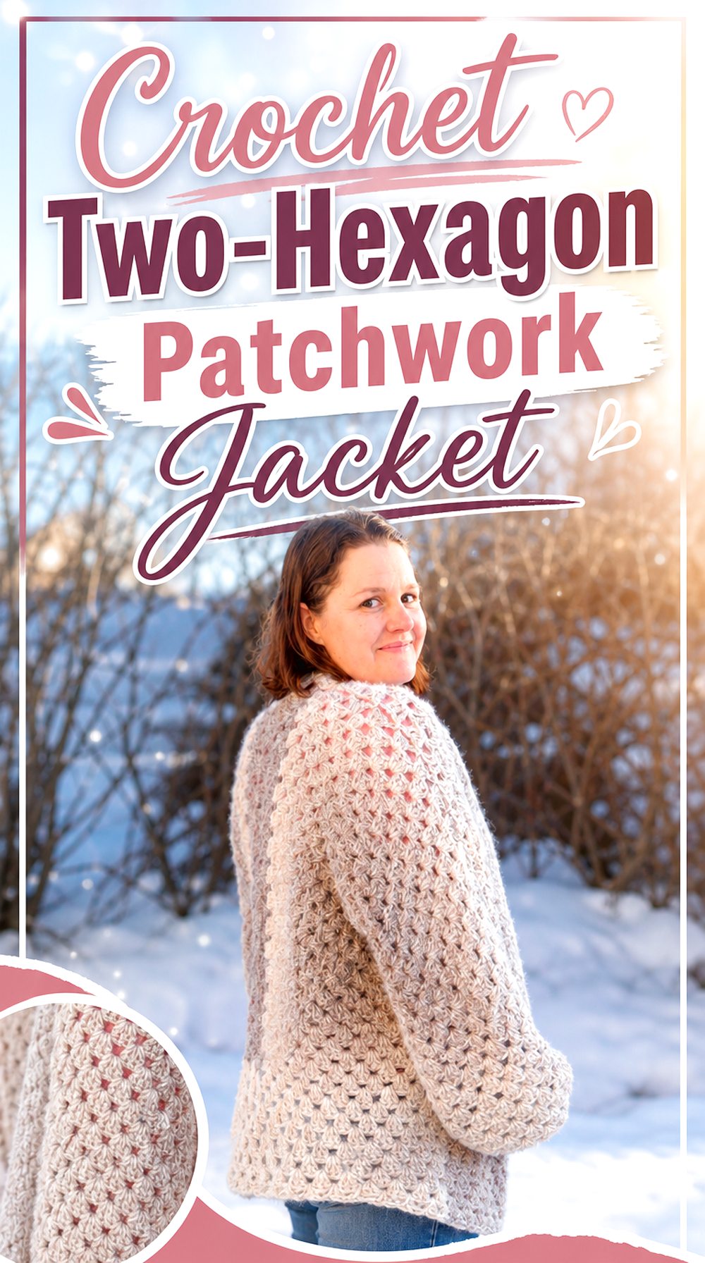 Crochet Two Hexagon Patchwork Jacket