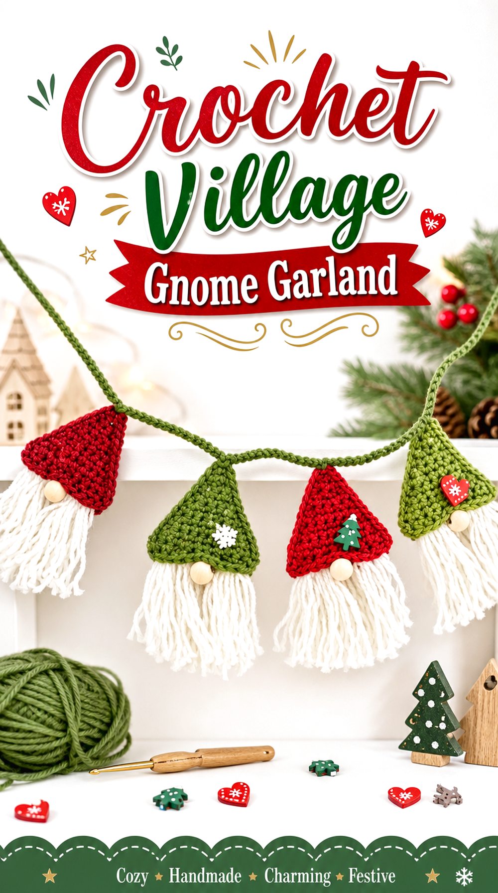 Crochet Village Gnome Garland