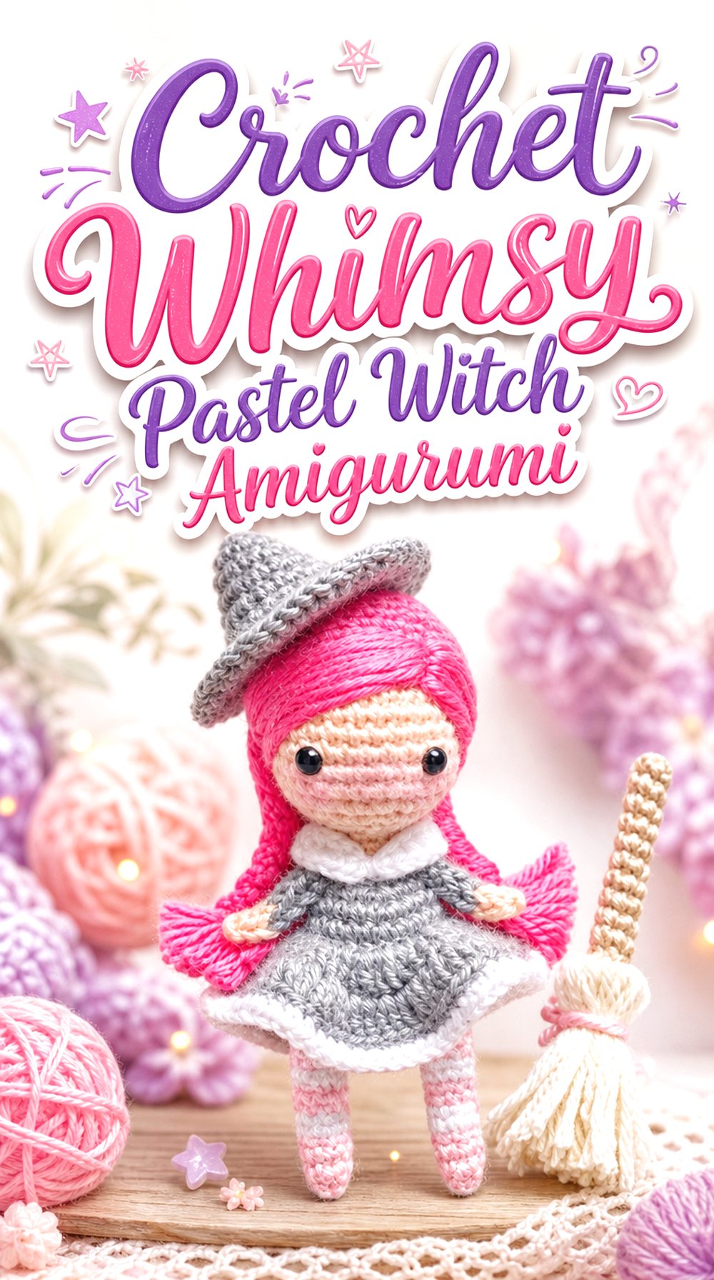 Crochet Whimsy Pastel Witch Amigurumi