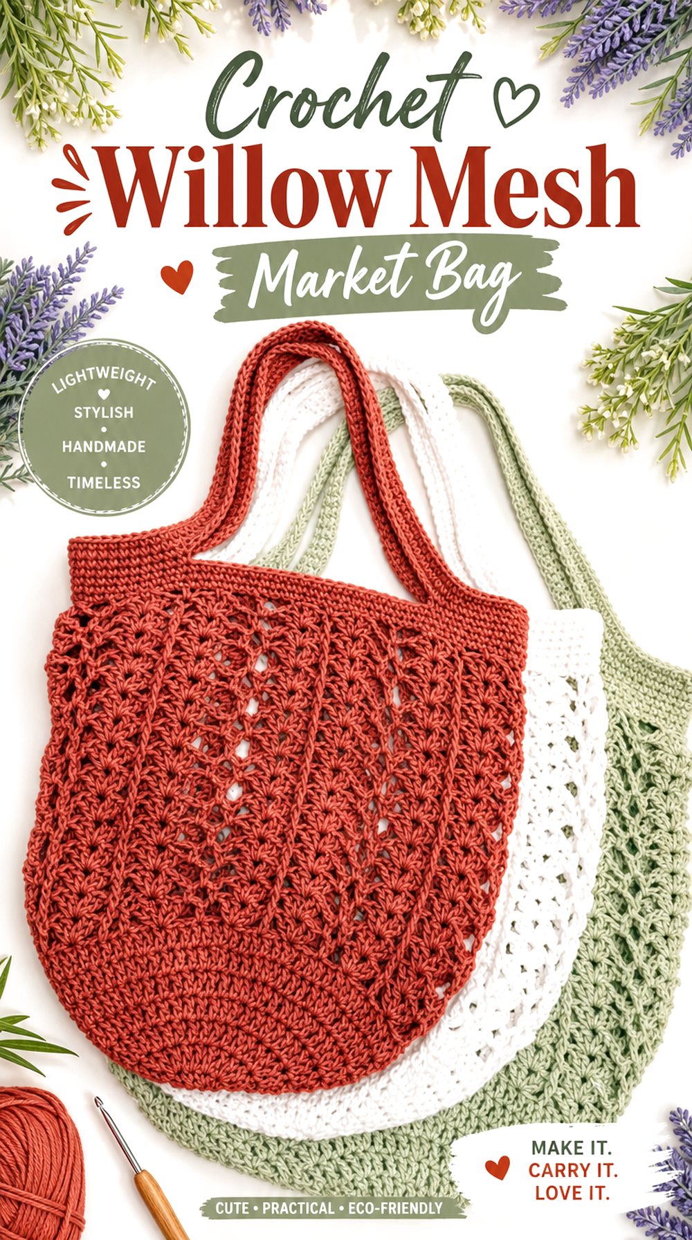 Crochet Willow Mesh Market Bag