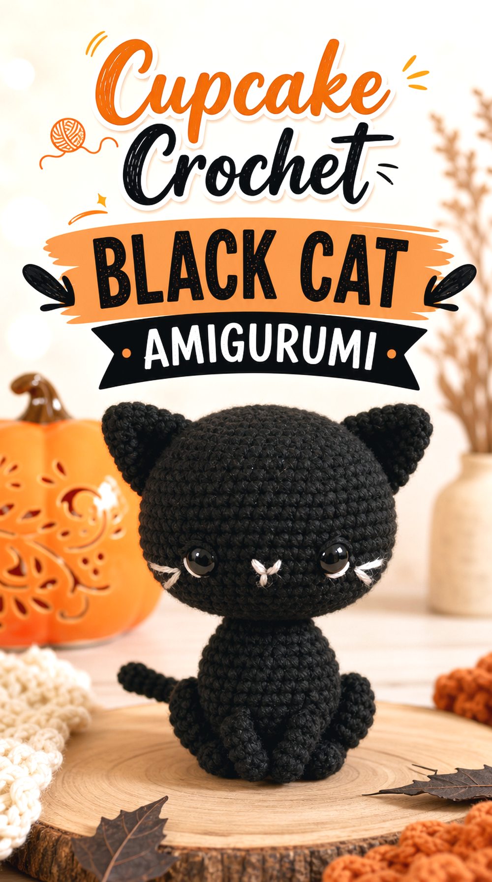 Cupcake Crochet Black Cat Amigurumi