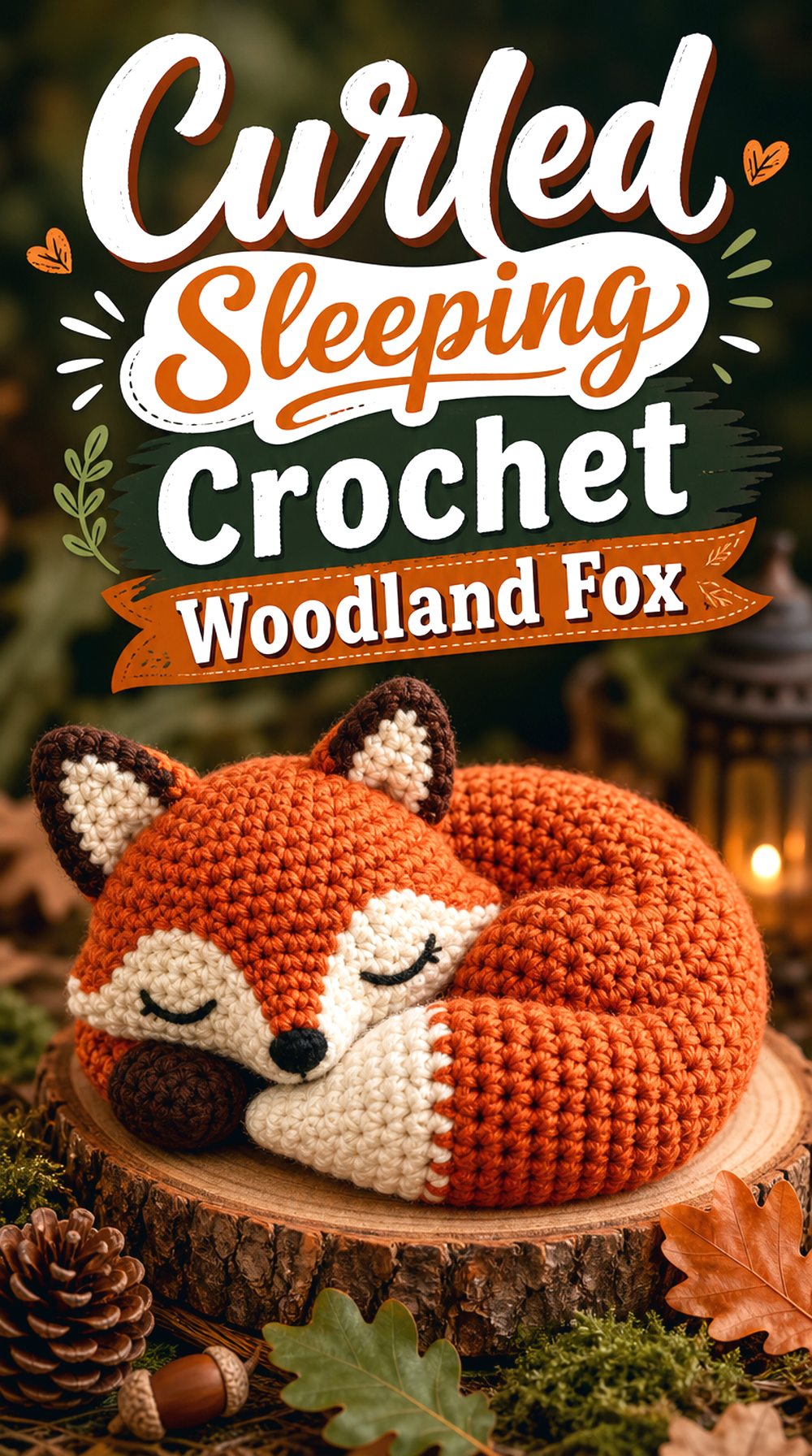 Curled Sleeping Crochet Woodland Fox