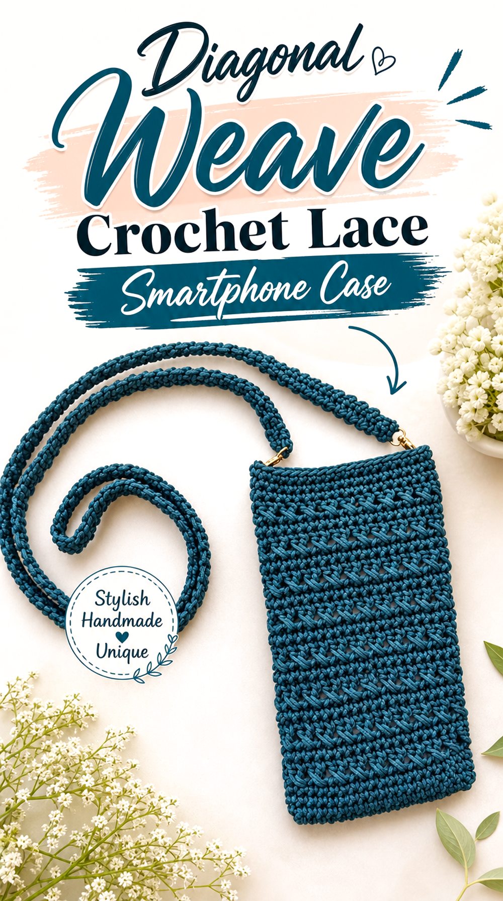 Diagonal Weave Crochet Lace Smartphone Case