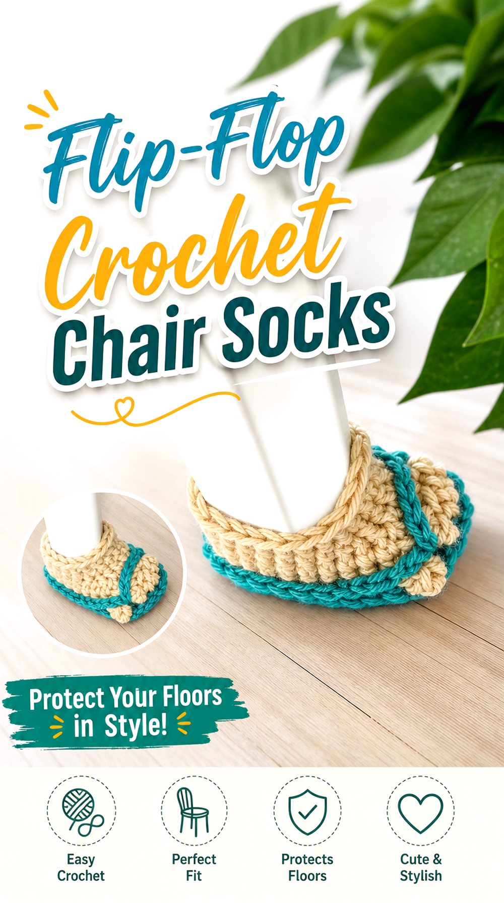 Flip Flop Crochet Chair Socks