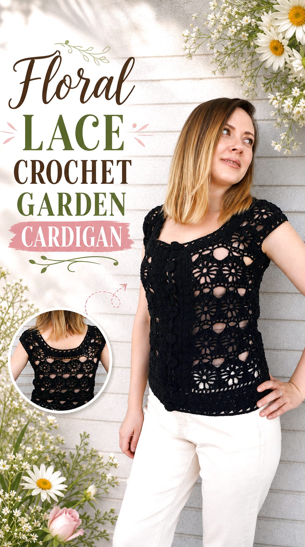 Floral Lace Crochet Garden Cardigan
