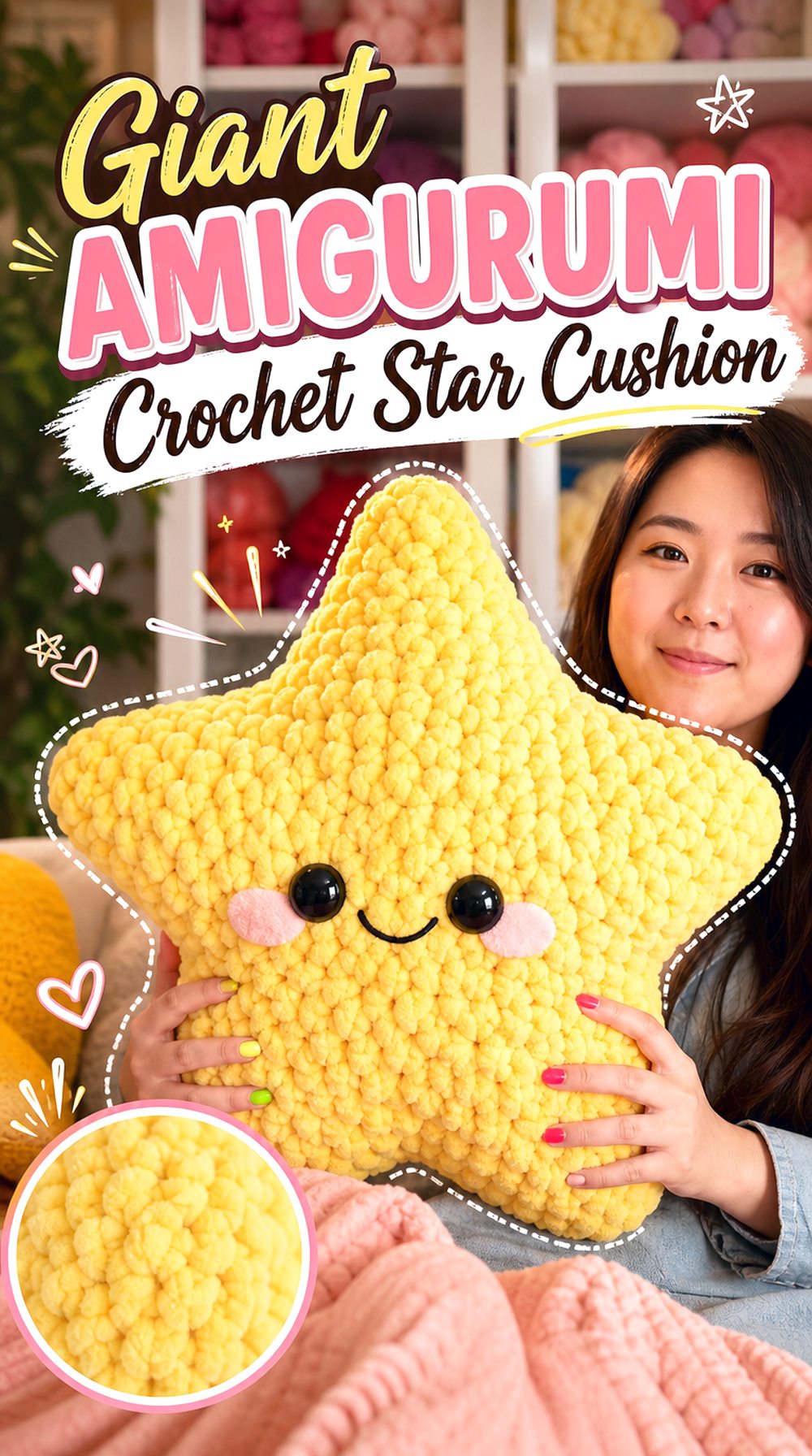 Giant Amigurumi Crochet Star Cushion