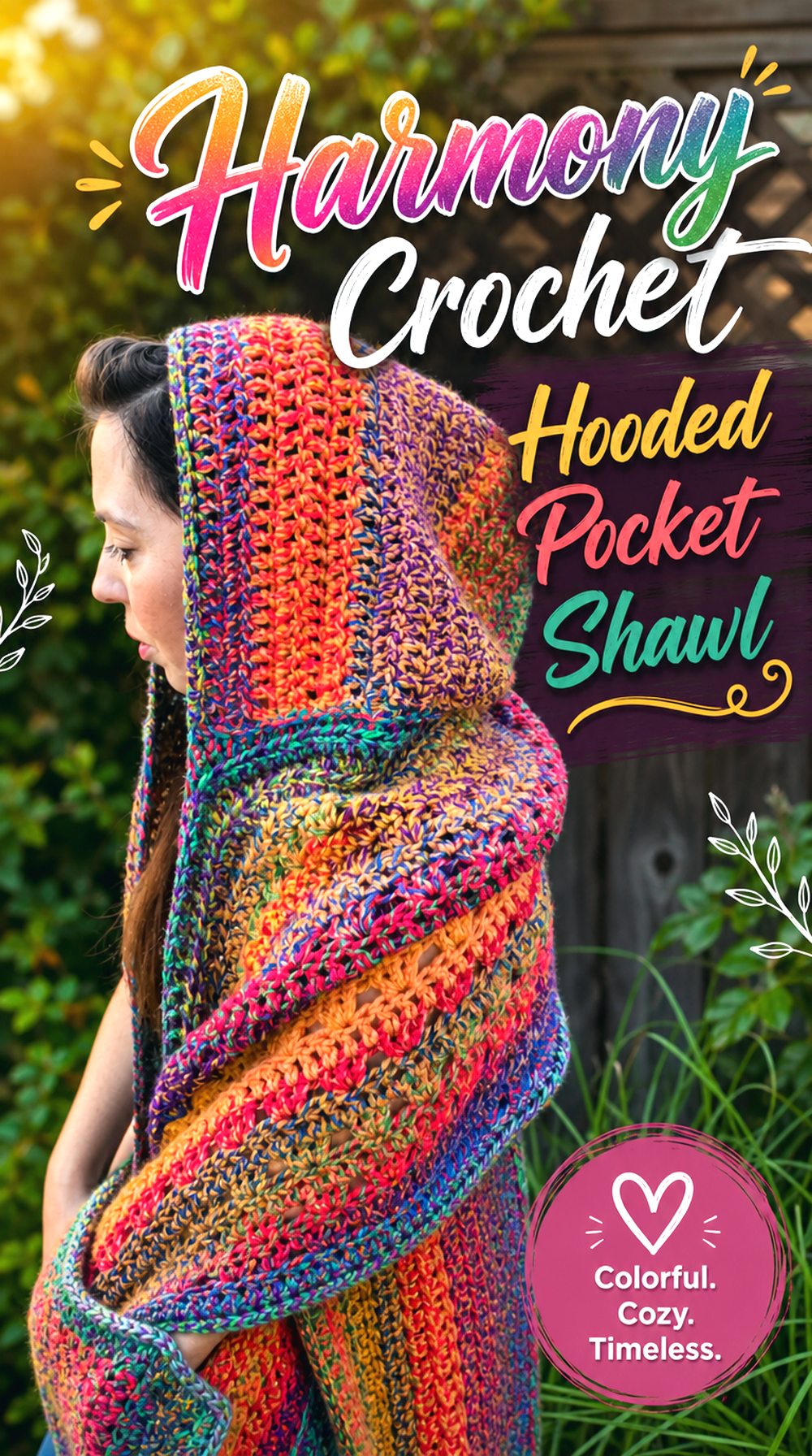 Harmony Crochet Hooded Pocket Shawl