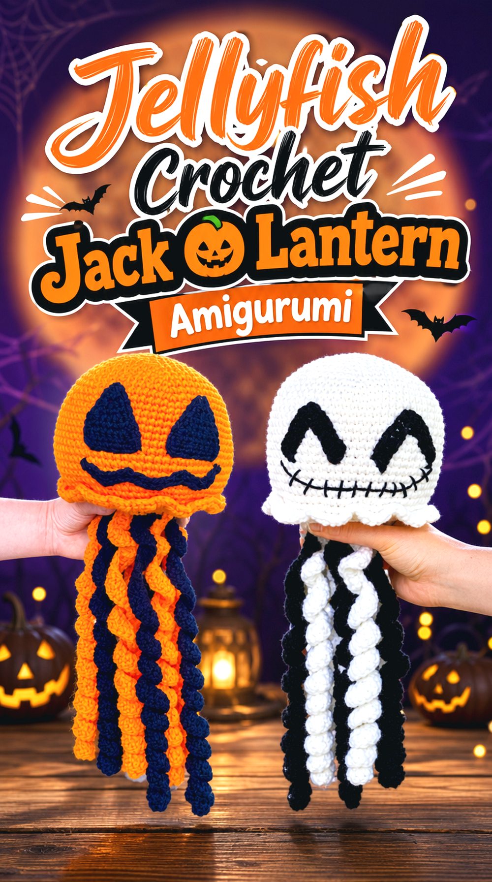 Jellyfish Crochet Jack O Lantern Amigurumi