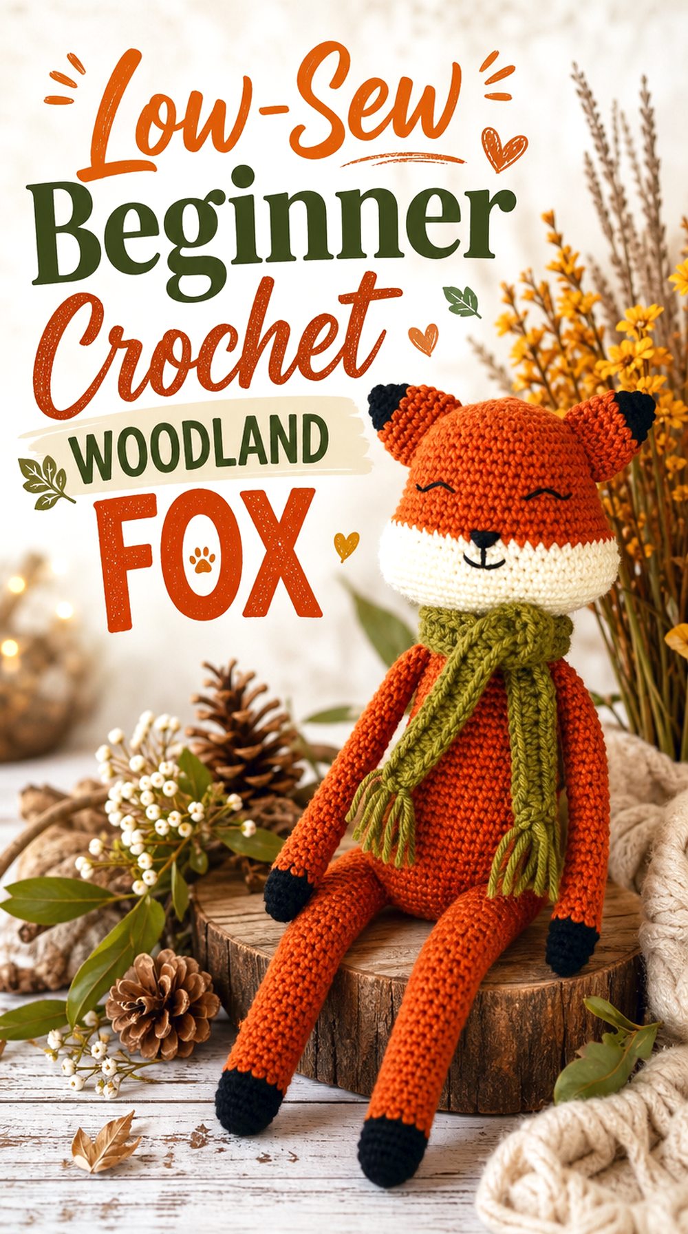 Low Sew Beginner Crochet Woodland Fox