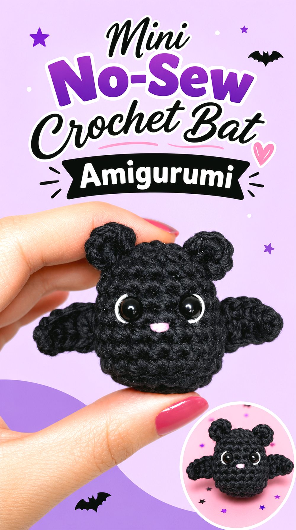 Mini No Sew Crochet Bat Amigurumi