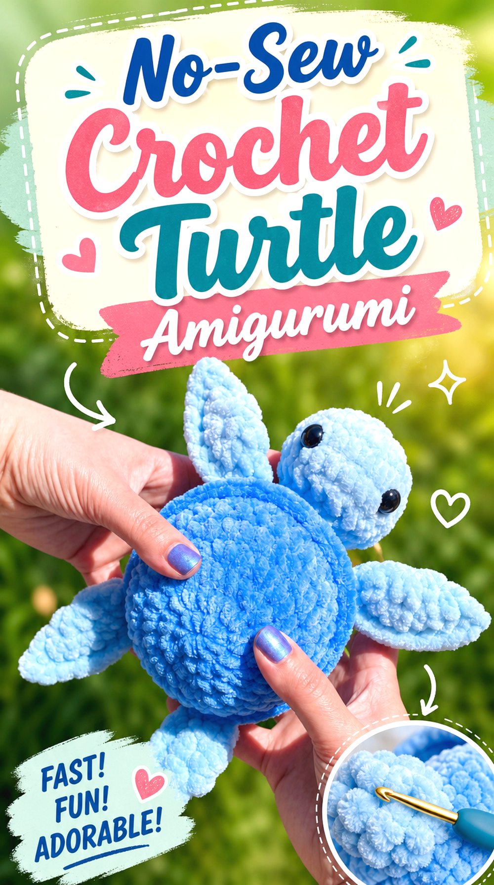 No Sew Crochet Turtle Amigurumi