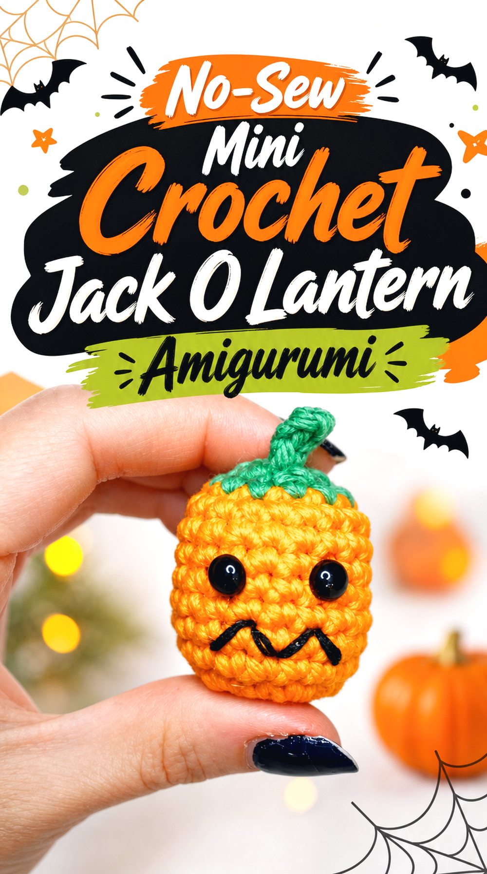 No Sew Mini Crochet Jack O Lantern Amigurumi