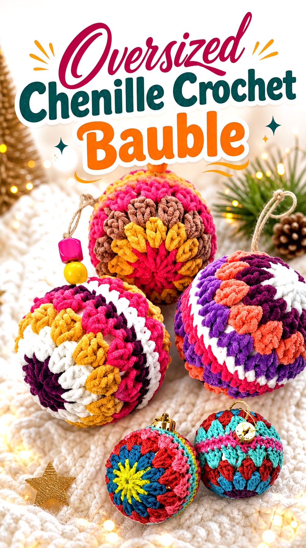 Oversized Chenille Crochet Bauble