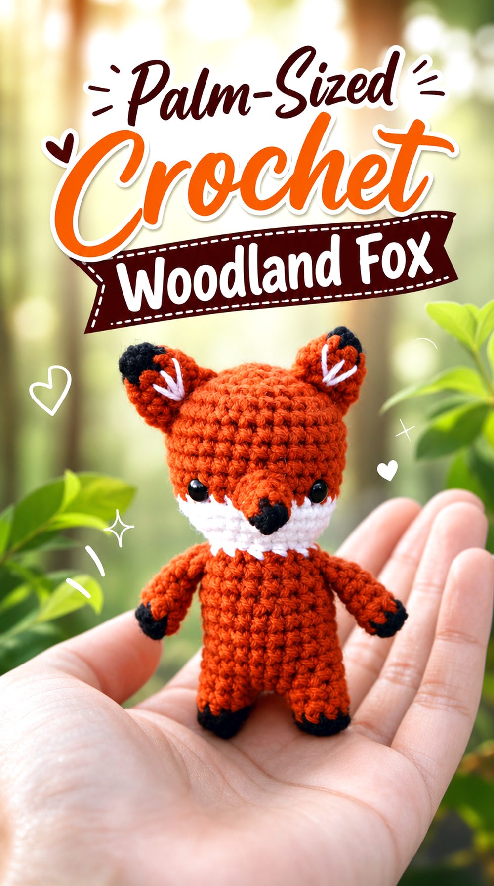 Palm Sized Crochet Woodland Fox