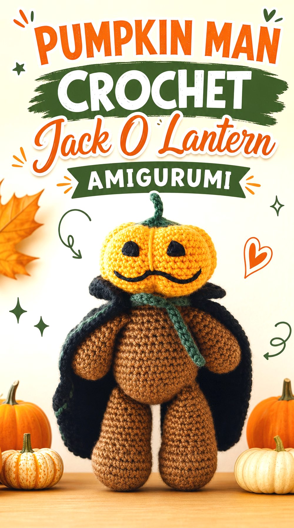 Pumpkin Man Crochet Jack O Lantern Amigurumi