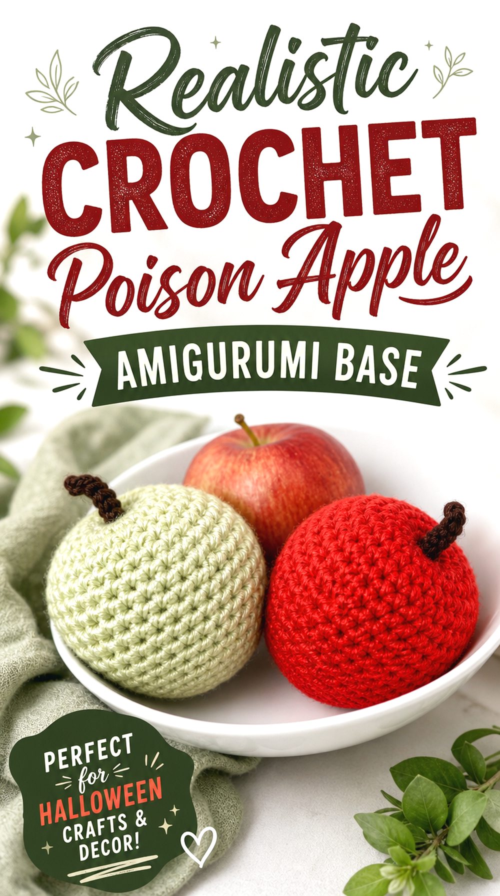 Realistic Crochet Poison Apple Amigurumi Base