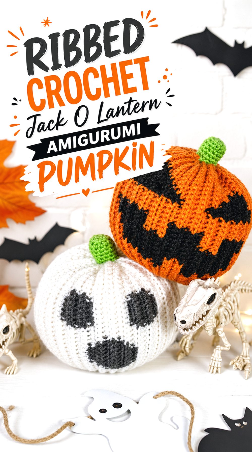 Ribbed Crochet Jack O Lantern Amigurumi Pumpkin