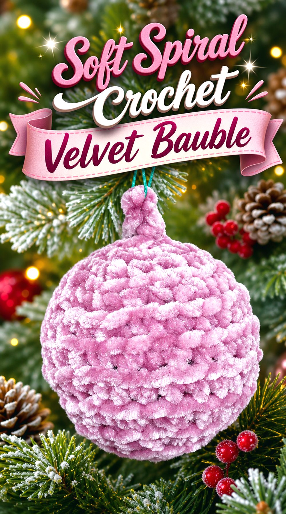 Soft Spiral Crochet Velvet Bauble