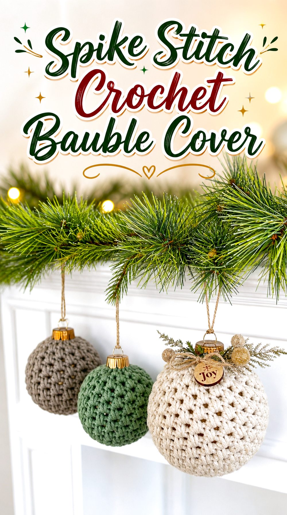 Spike Stitch Crochet Bauble Cover
