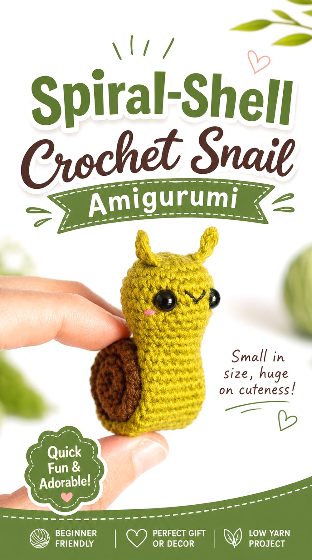 Spiral Shell Crochet Snail Amigurumi